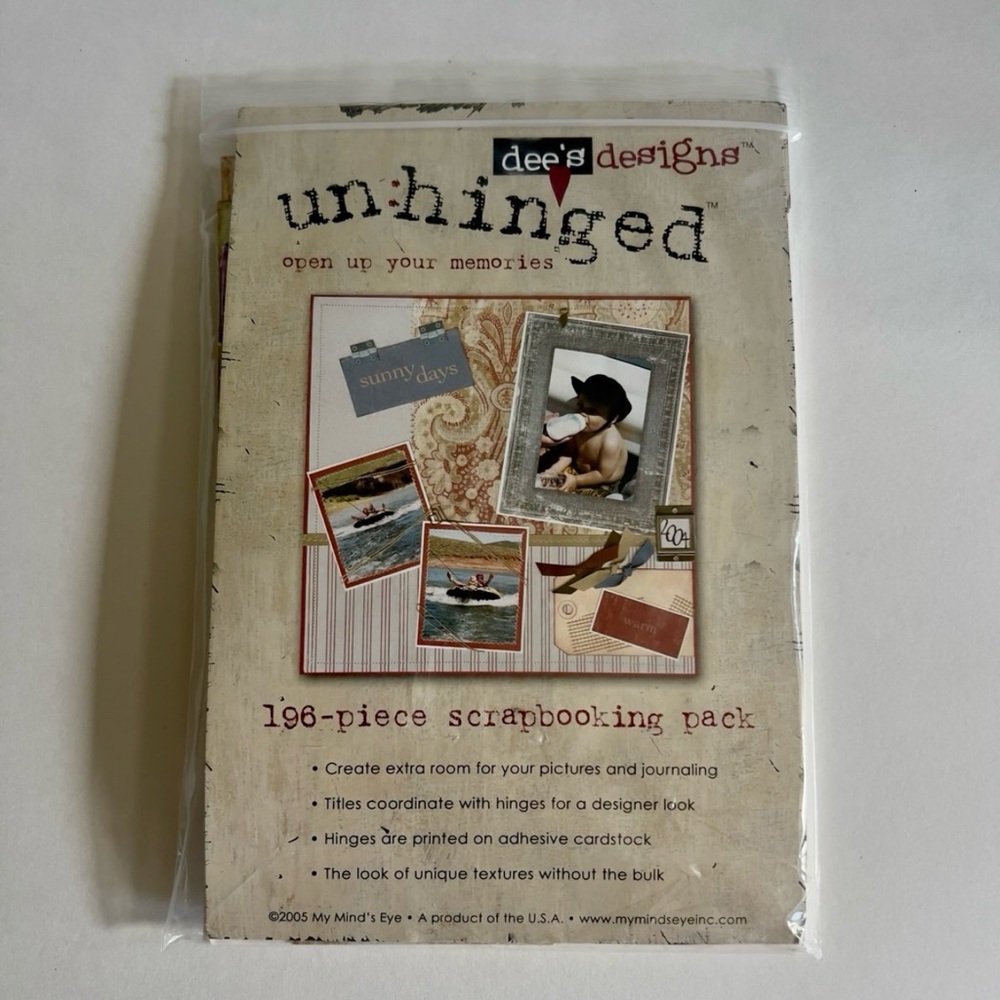 NWOT My Mind’s Eye & Dee’s Designs Un:hinged 196-piece Scrapbooking Pack